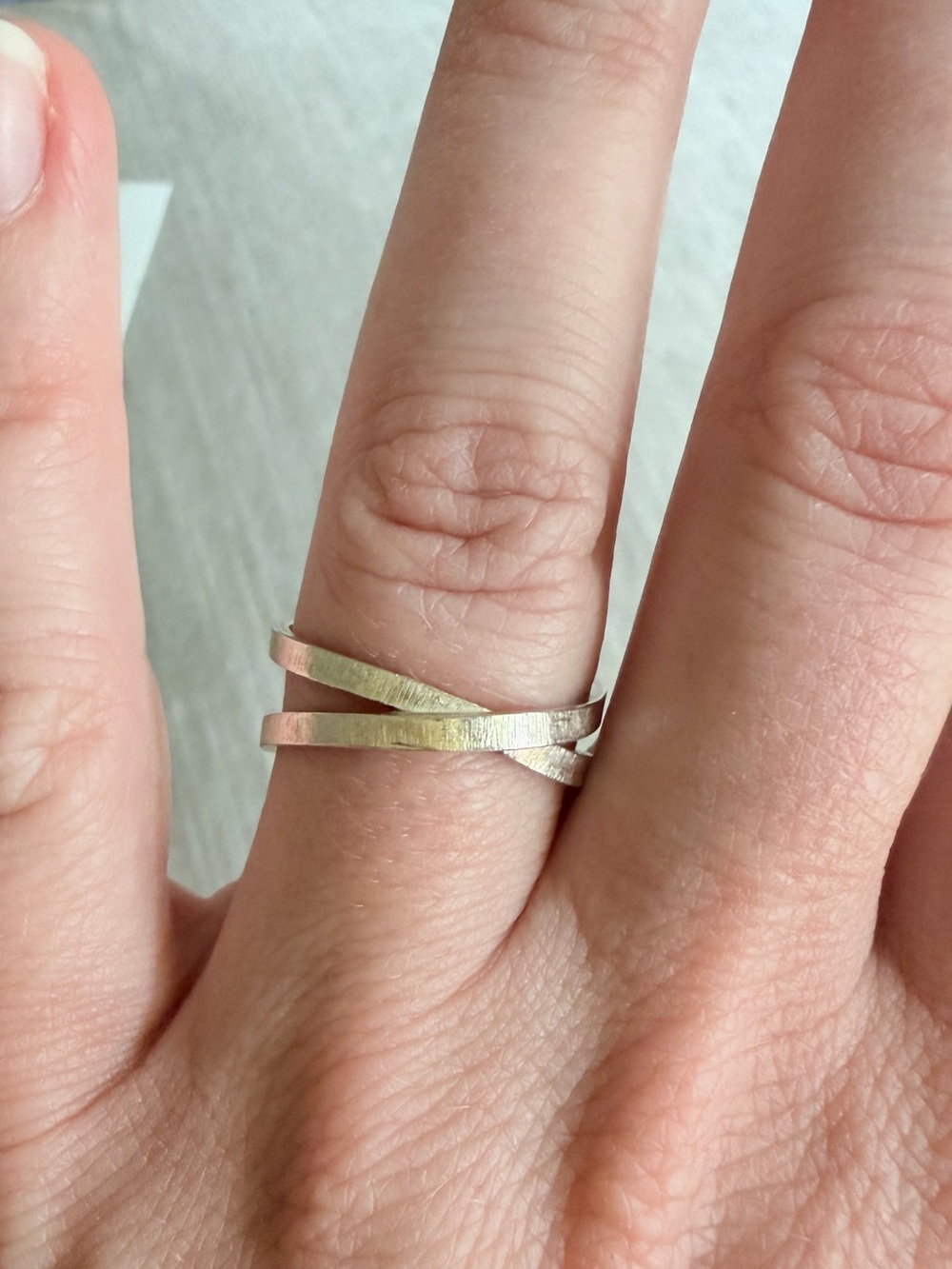 Adjustable Hammered Silver Wrap Ring